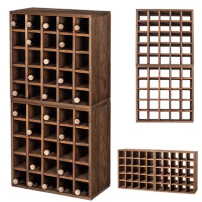 KADAX Casier à vin Échiquier en Bois Marron Foncé 2 pcs