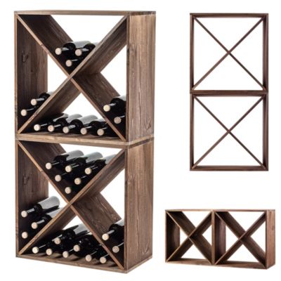 KADAX Casier à Vin X Bois Marron Foncé 2 pcs