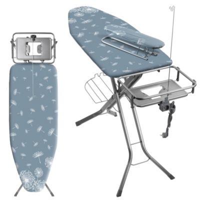 KADAX Grande Table à Repasser Complète 130x48cm Avec Poignée Fer + Serviette