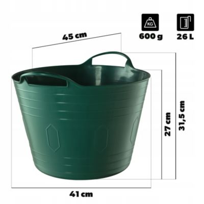 KADAX Panier Flexible Bac à Linge Universel, bassine 26L, Vert