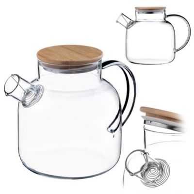 KADAX Pichet En Verre 1,5 L Avec Couvercle Spirale Pour Infuseur Thé Eau Compote