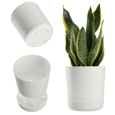 KADAX Pot de fleurs Pot de fleurs avec support 13 cm Blanc mat
