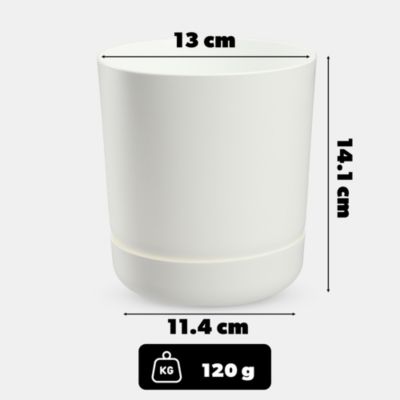 KADAX Pot de fleurs Pot de fleurs avec support 13 cm Blanc mat