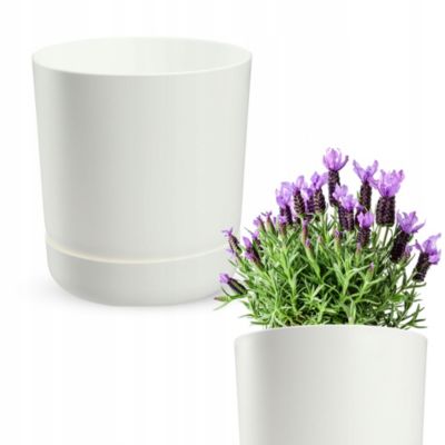 KADAX Pot de fleurs Pot de fleurs avec support 13 cm Blanc mat