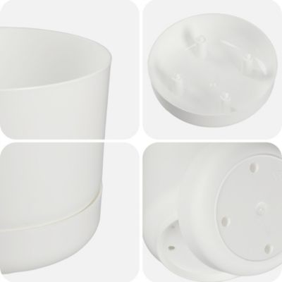 KADAX Pot de fleurs Pot de fleurs avec support 13 cm Blanc mat