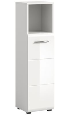 Kai - Armoire de toilette (L/H/P : 30x110x30 cm) en imitation blanc