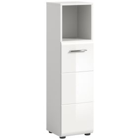 Kai - Armoire de toilette (L/H/P : 30x110x30 cm) en imitation blanc