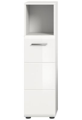 Kai - Armoire de toilette (L/H/P : 30x110x30 cm) en imitation blanc