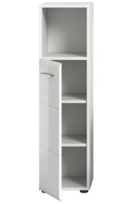 Kai - Armoire de toilette (L/H/P : 30x110x30 cm) en imitation blanc