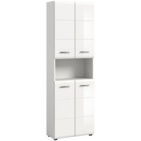 Kai - Armoire haute (L/H/P : 60x185x30 cm ) en imitation blanc