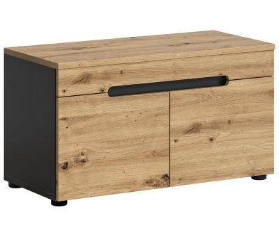Kai - Banc (L/H/P : 80x45x37 cm) en imitation basalte gris et imitation Artisan