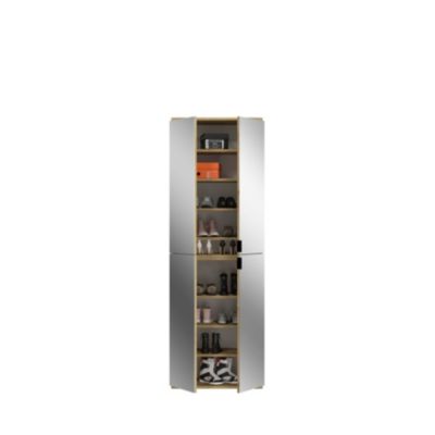 Kai - Combinaison de vestiaires (L/H/P : 121x193x34 cm) en imitation chêne Artisan / verre miroir