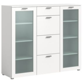 Kai - Commode (L/H/P : 135x115x37 cm) en blanc