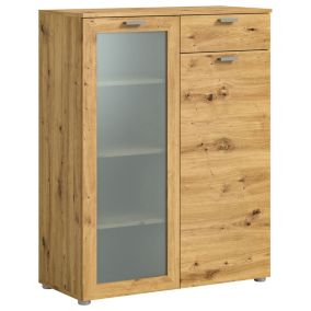 Kai - Commode (L/H/P : 90x115x37 cm) en imitation chêne Artisan