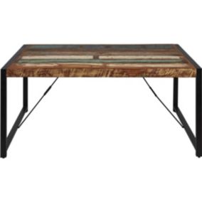 KALI - Table Repas 180cm Bois Recyclé et Pieds Métal Noir