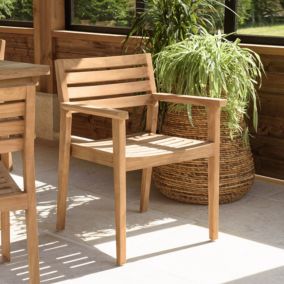 KALLY - Lot de 2 fauteuils de jardin en teck