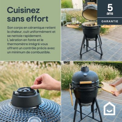Kamado en céramique GoodHome Sagami ⌀46 cm h.122cm noir