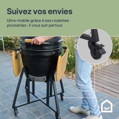 Kamado en céramique GoodHome Sagami ⌀46 cm h.122cm noir