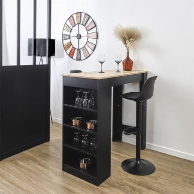 KANPE - Table de Bar Mange-Debout avec Etagères