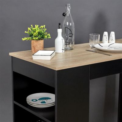 KANPE - Table de Bar Mange-Debout avec Etagères