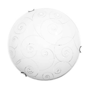 Kansas Plafonnier Incl. 1xLED 1200lm 2700K 18W Métal Chromé/Verre Blanc-Transparent