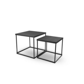 Kaya - Lot de 2 tables d'appoint - Noir - 40x40x40cm et 35x35x35cm