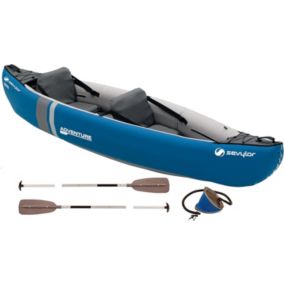 Kayak Gonflable Adventure, Canoë Canadien 2 Places, Kayak de Mer, 314 x 88 cm