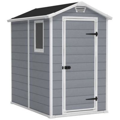Keter Abri de jardin 2,2 m2, Manor 4 x 6, 130 x 192 x 198 cm, Gris/blanc (230447)