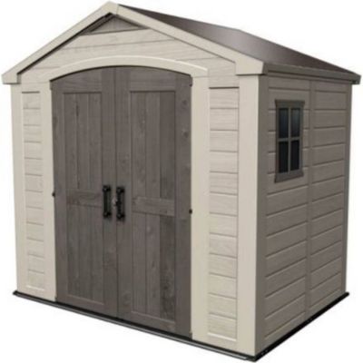 Keter Abri de jardin Factor 4.45, Abri résistant aux intempéries, Marron - 182 x 256.6 x 243 cm