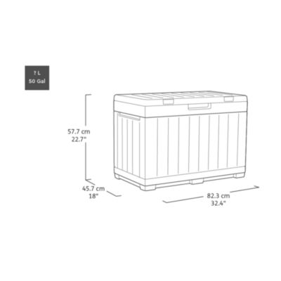 Keter Kentwood coffre de jardin 190 L en résine effet bois brun 82,3 x 45,7 x 57,7 cm (263970)