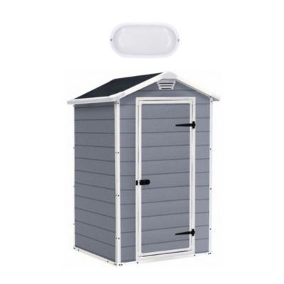 Keter Manor 4x3 abri de jardin + plafonnier LED inclus (230446-WO744)