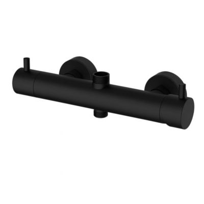 Kibath Robinet de douche monocommande T, finition noir mat, en laiton