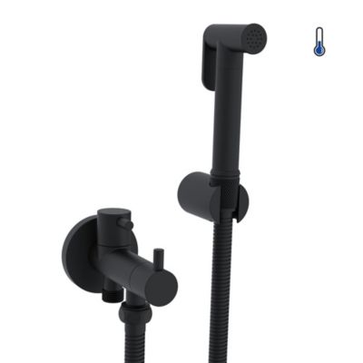 Kibath Robinet WC 1 eau HYGIÈNE INTIME, NOIR MAT, en laiton