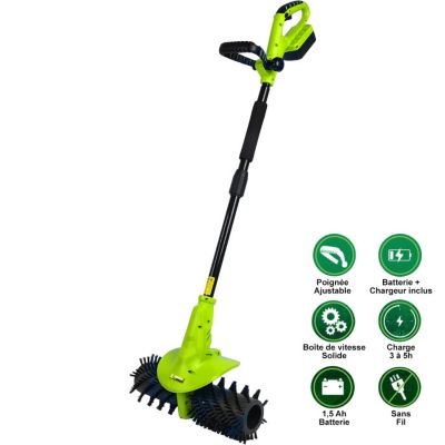 KINO BROSSE Électrique 3 en 1 pour Gazon Synthétique
