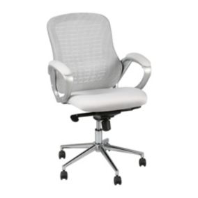 KIORE - Fauteuil de Bureau Tissu Maillé Gris