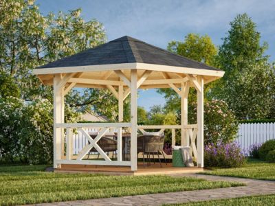 Kiosque de jardin en bois Betty - Palmako - 9,9 m² - Diamètre 337 cm
