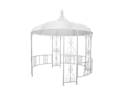 Kiosque de jardin en métal façon fer forgé D300 x H305 cm - Blanc - TILCARA