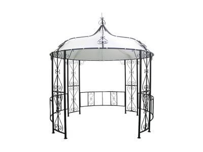 Kiosque de jardin en métal façon fer forgé D300 x H305 cm - Noir - TILCARA