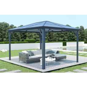 Kiosque de jardin GRACE 4x3m aluminium Gris anthracite