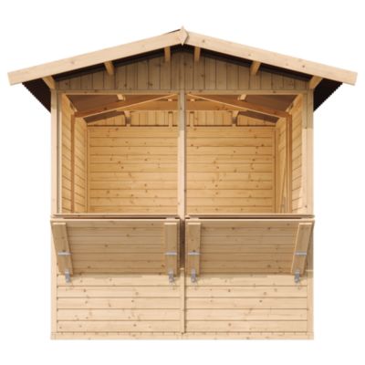 Kiosque en bois - 4 m² - 263x253xH232 cm - avec 2 fenêtres de vente - M149 - Timbela