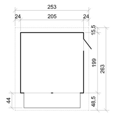 Kiosque en bois - 4 m² - 263x253xH232 cm - avec 2 fenêtres de vente - M149 - Timbela