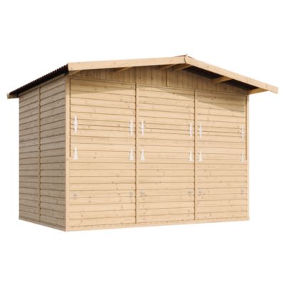 Kiosque en bois - 6 m² - 263x336xH232 cm - avec 3 fenêtres de vente - M150A - Timbela