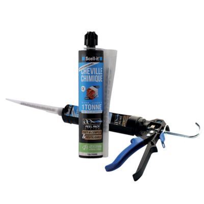 Kit 1 pistolet professionnel + 2 cartouches de scellement chimique polyester 280 ML