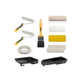 Kit 10 Outils Peinture 2 bacs peinture 2 rouleaux + 5 recharges + pinceau plat + ruban de masquage VITO