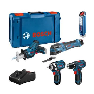 Kit 12V 5 outils (GSR15/GWS76/GOP28/GDR105/GSA14) + 3 batteries 2Ah + L-BOXX - BOSCH - 0615990N1D