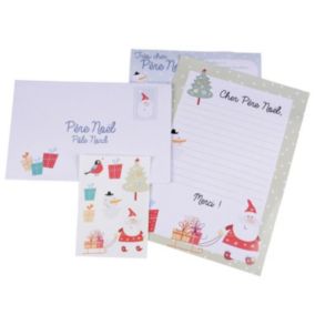 Kit 2 Lettres & Stickers "Père Noël" 32cm Blanc