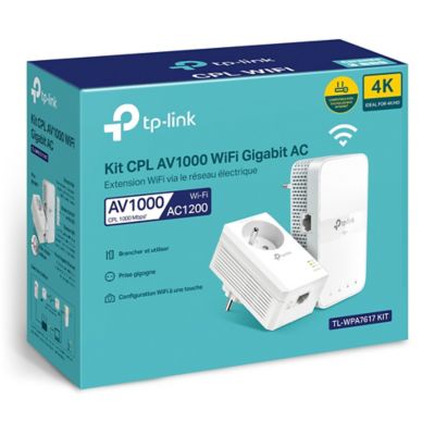 Kit 2x CPL AV1000 Gigabit WiFi AC1200 avec prise gigogne TP-Link
