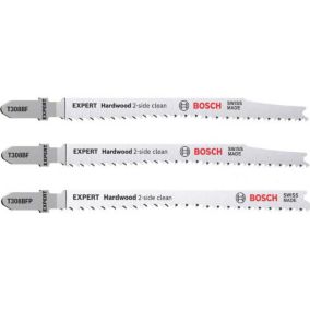 Kit 3 lames de scie sauteuse Hardwood 2-Side Clean - BOSCH EXPERT - 2608900549