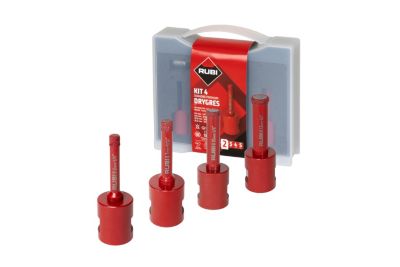 Kit 4 trépans diamantés Mini Drygres Premium Rubi