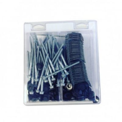 50 Vis De Bardage Etanco – RAL7022 – 5,5 X 80 Mm – Avec Cavaliers Et Joints